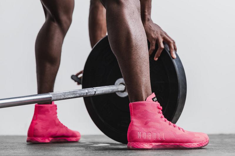 Pink Nobull High-Top Neon Pink Camo Men's Trainers | CA C1484T